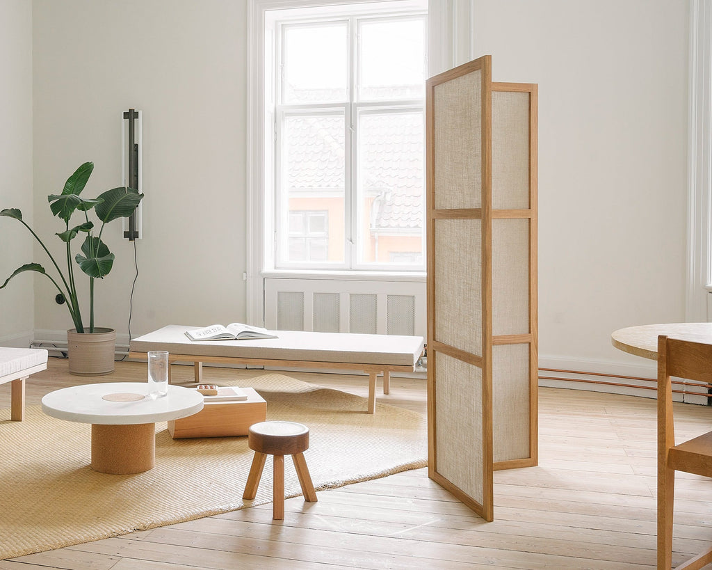 FRAMA - Frame Room Divider | Natural Oak / Linen | Three Panels
