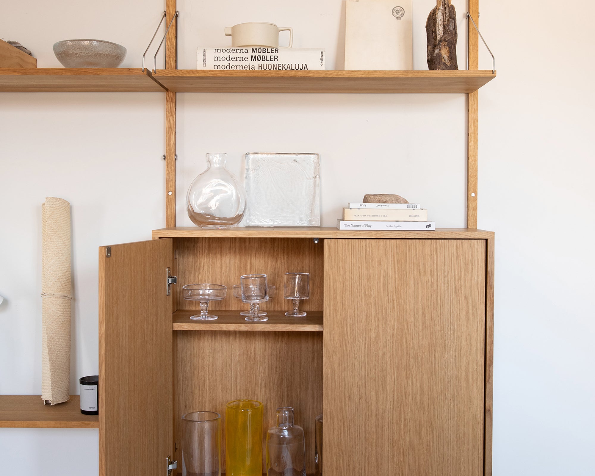 FRAMA - Shelf Library Medium Cabinet Add-on Section | Natural Oak | H185.2 / W80
