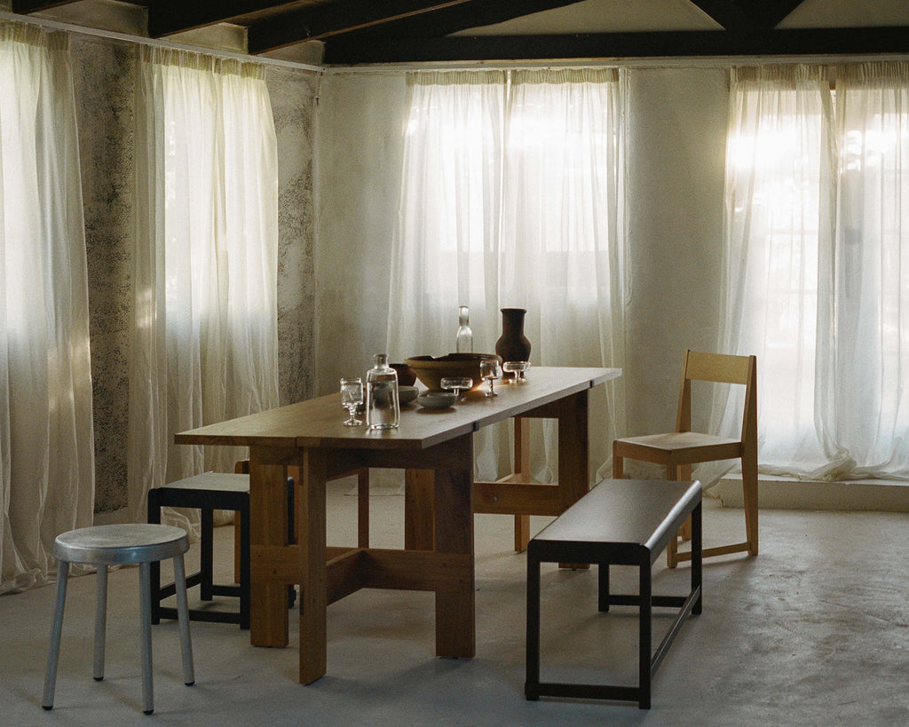 FRAMA - Farmhouse Trestle Table | Natural Oak | L220 Planks FRAMA