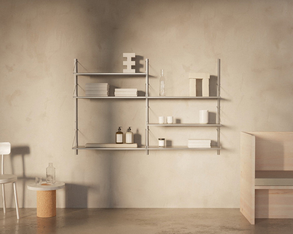 FRAMA - Shelf Library Double Section | Stainless Steel | H108.4 / W80
