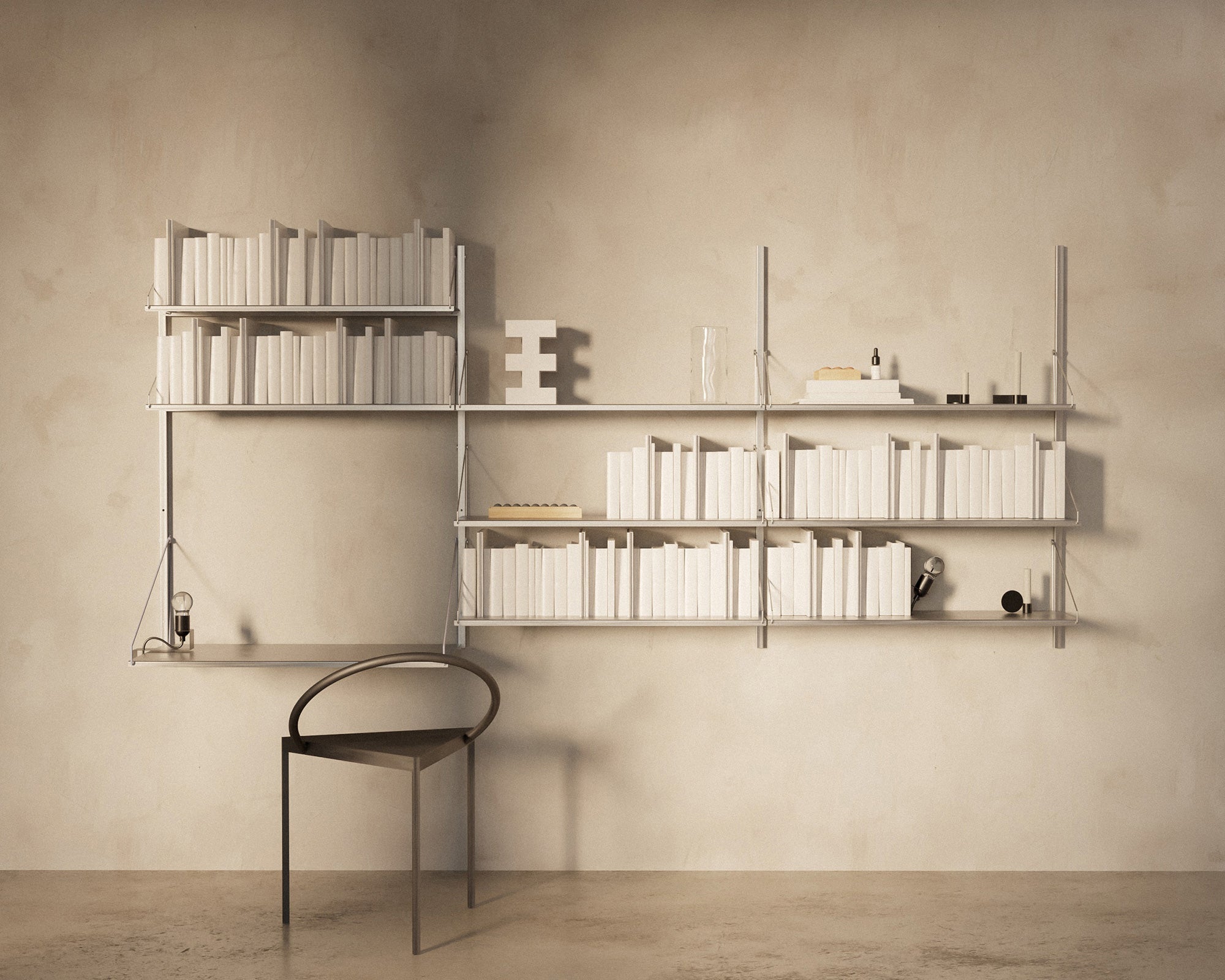 FRAMA - Shelf Library Triple Section | Stainless Steel | H108.4 / W80