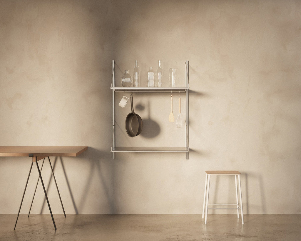 FRAMA - Shelf Library Hanger Section | Stainless Steel | H108.4 / W80