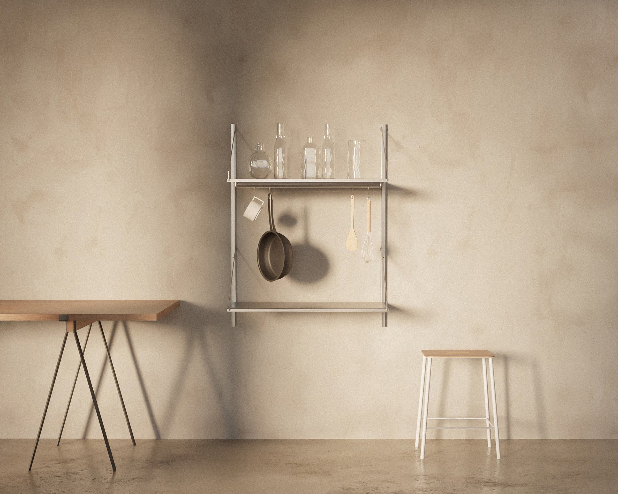 FRAMA - Shelf Library Add-on Hanger Section | Stainless Steel | H108.4 / W80