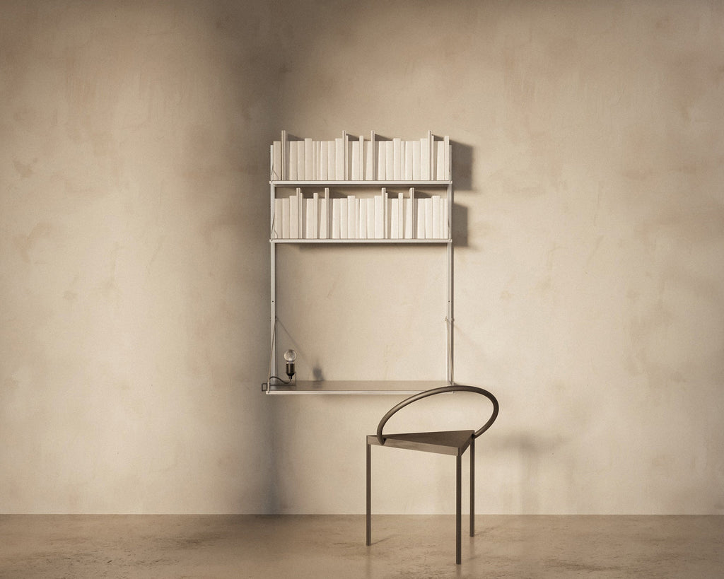 FRAMA - Shelf Library Add-on Desk Section | Stainless Steel | H108.4 / W80