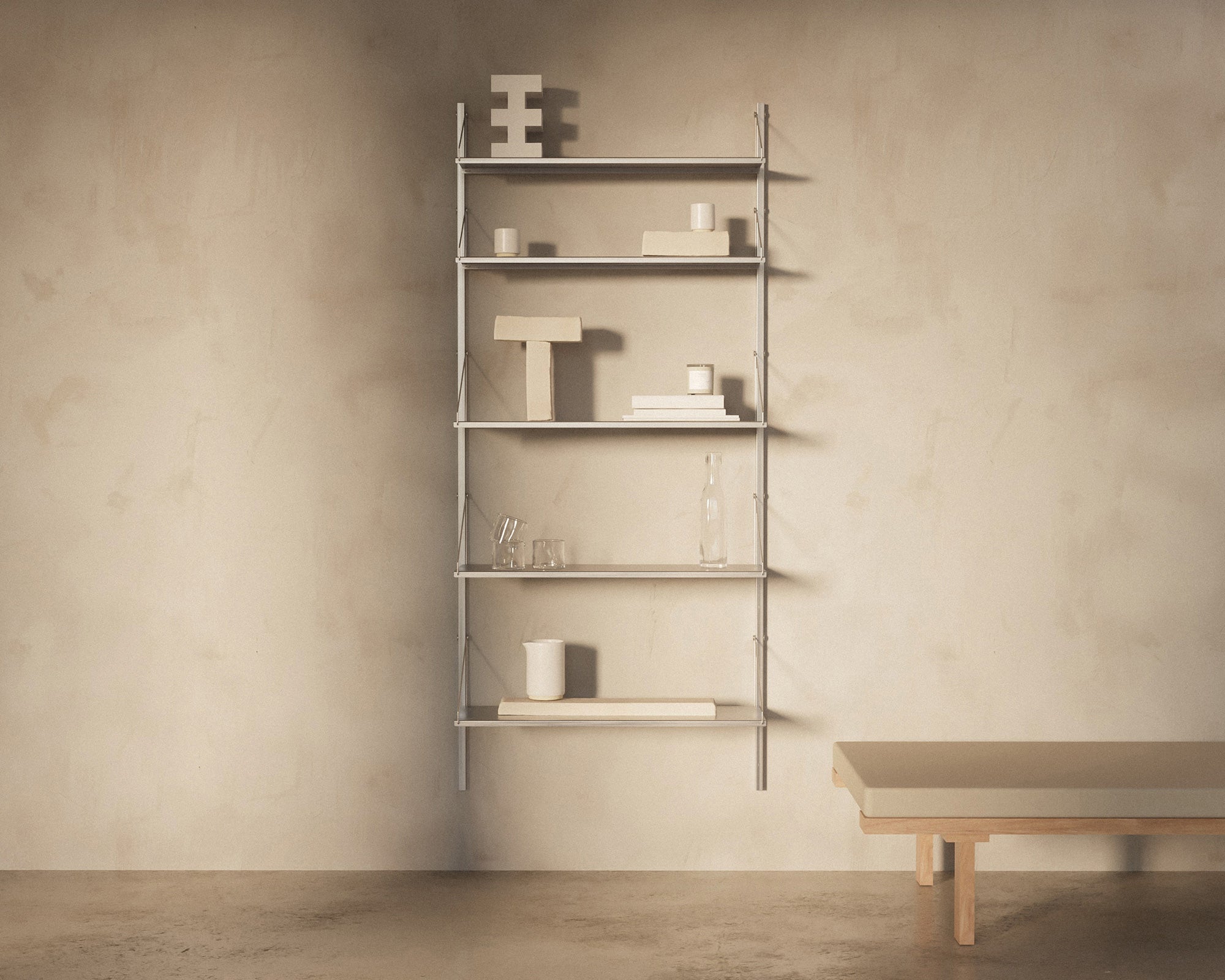FRAMA - Shelf Library Single Section | Stainless Steel | H185.2 / W80