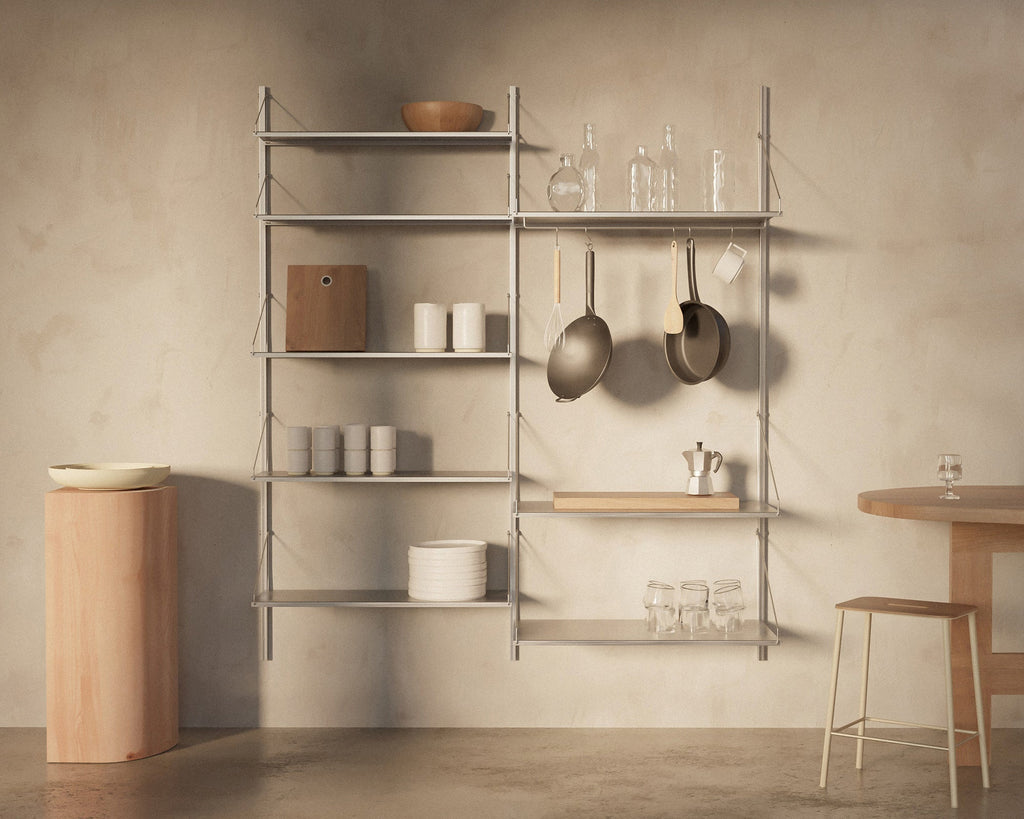 FRAMA - Shelf Library Double Section | Stainless Steel | H185.2 / W80 FRAMA