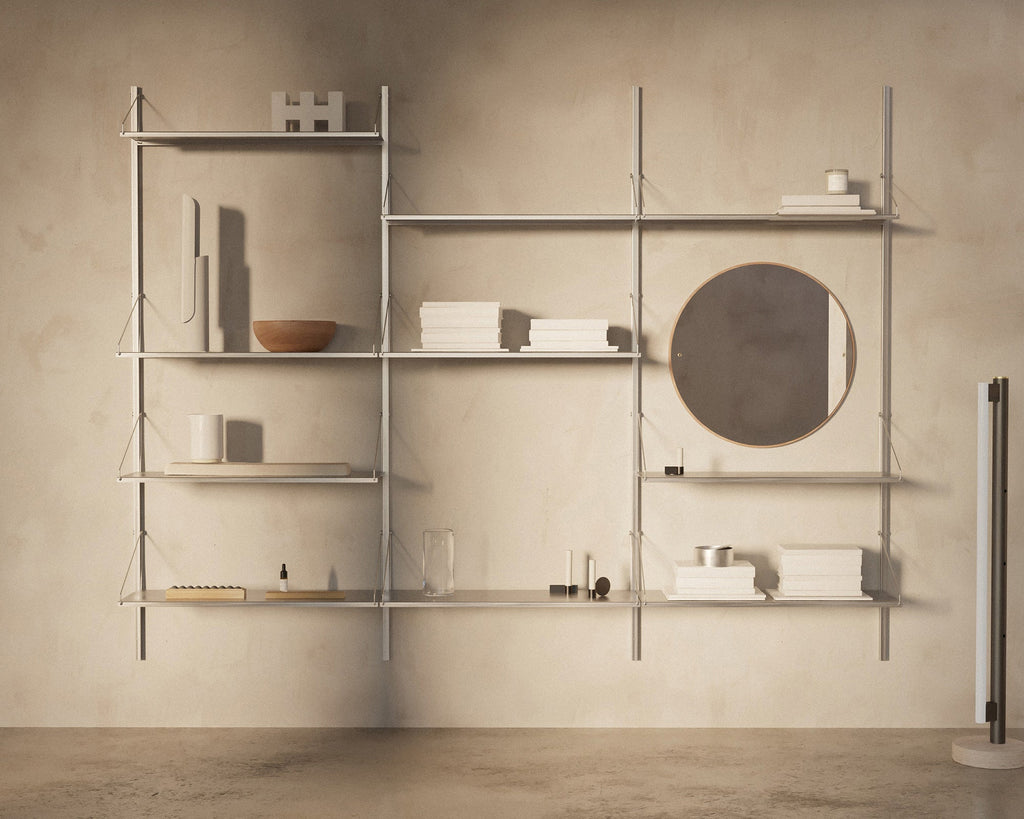 FRAMA - Shelf Library Triple Section | Stainless Steel | H185.2 / W80