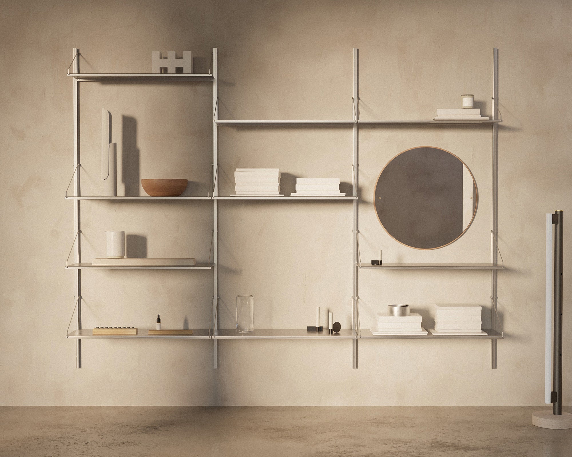 FRAMA - Shelf Library Triple Section | Stainless Steel | H185.2 / W80