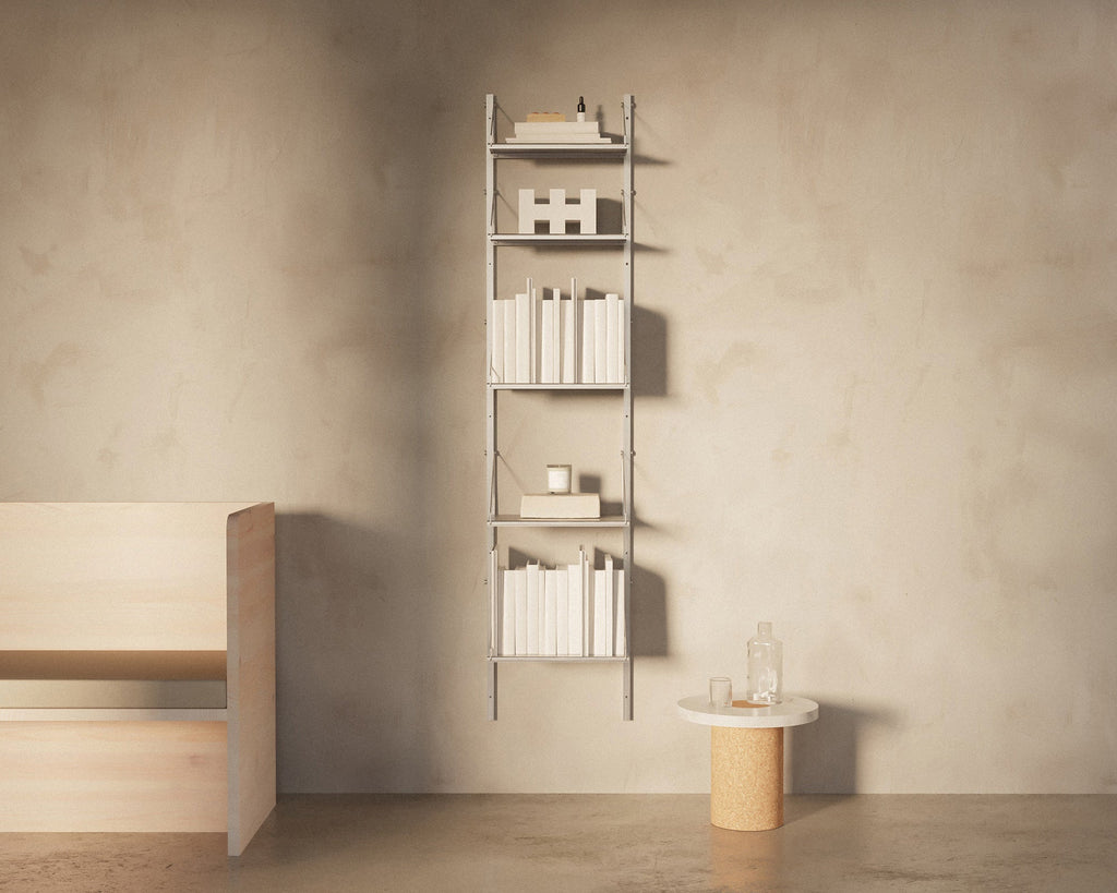 FRAMA - Shelf Library Single Section | Stainless Steel | H185.2 / W40 FRAMA