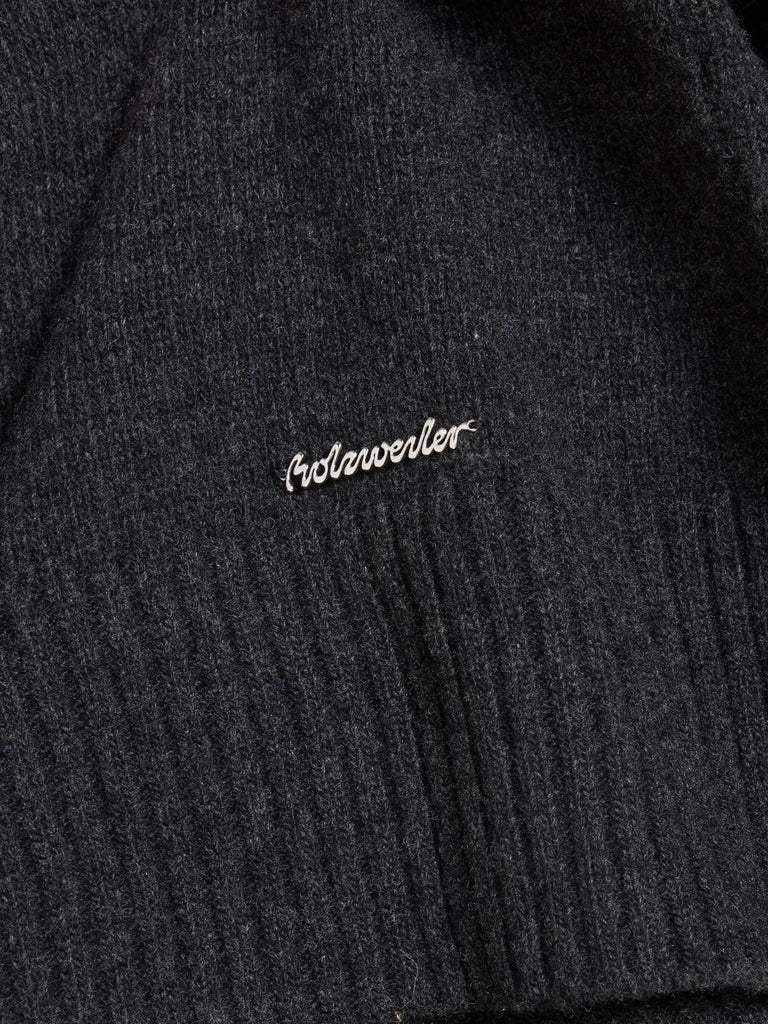 W. Lambswool knit Crew Dk. Grey Holzweiler