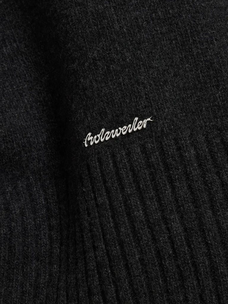W. Lambswool Knit Turtle Dk. Grey Holzweiler