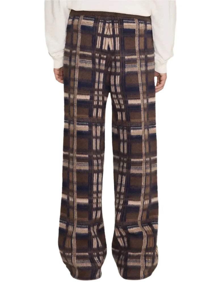 Ace Check Knit Trousers Brown Check Holzweiler
