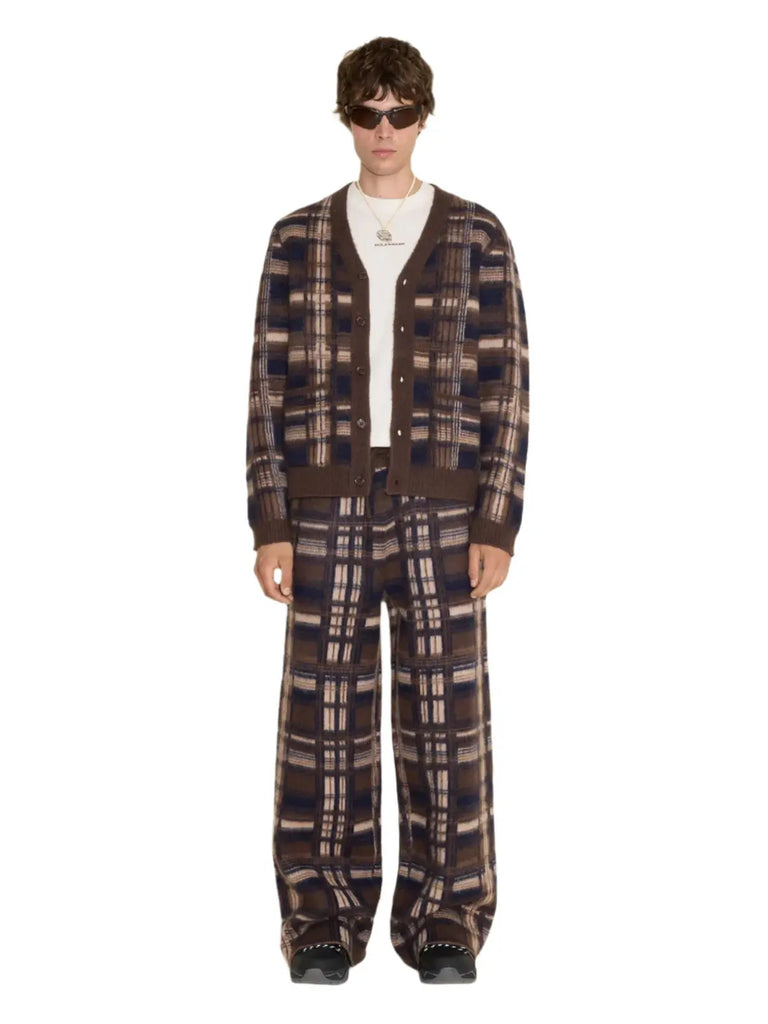 Ace Check Knit Trousers Brown Check Holzweiler