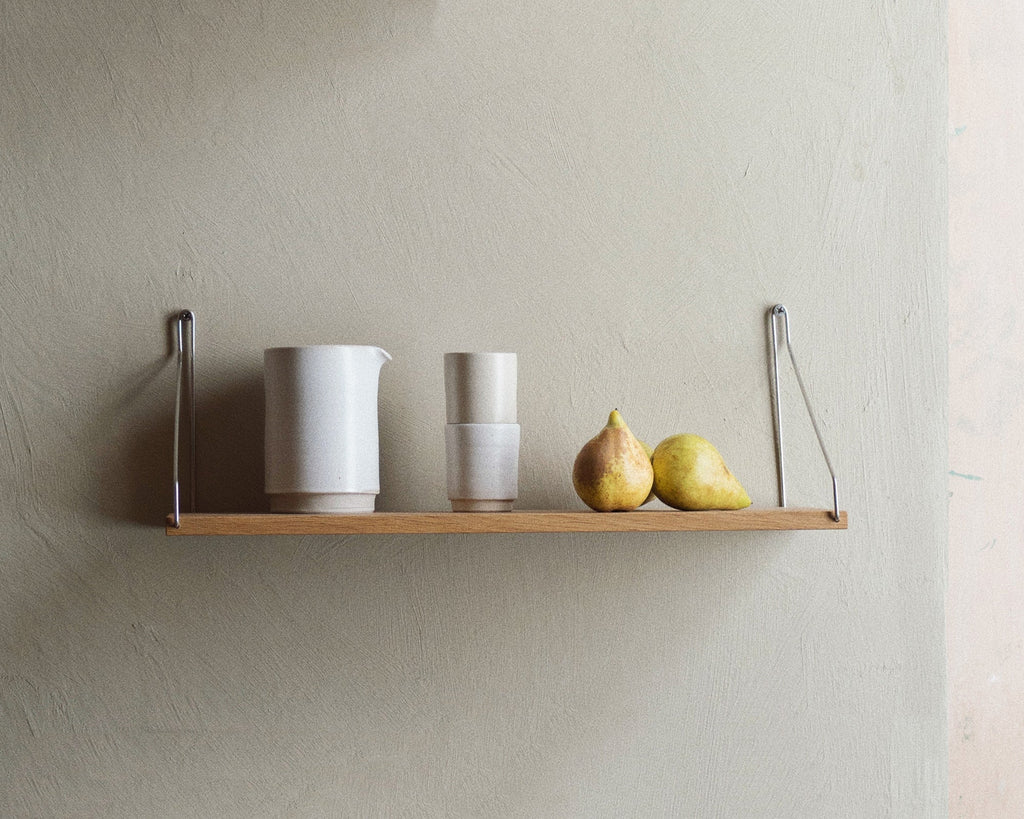 FRAMA - Single Shelf | Natural Oak / Stainless Steel | D20 / W60