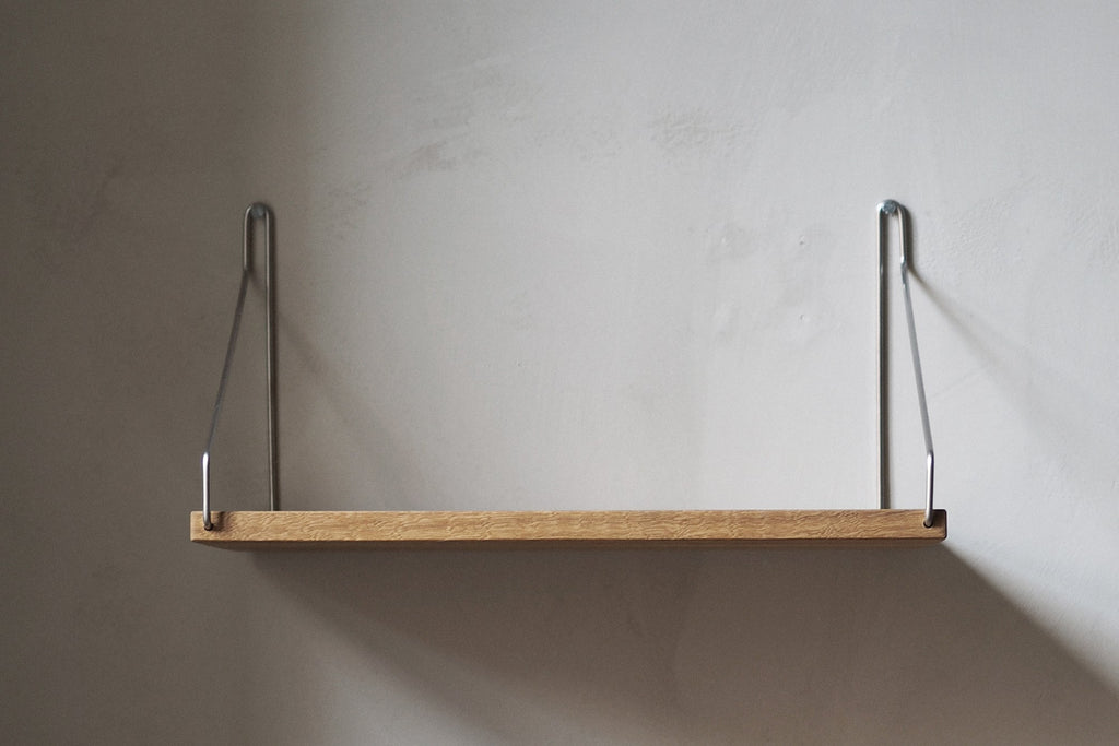 FRAMA - Single Shelf | Natural Oak / Stainless Steel | D27 / W40 FRAMA