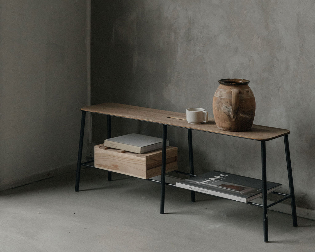 FRAMA - Adam Bench | Black / Oak | L120 FRAMA