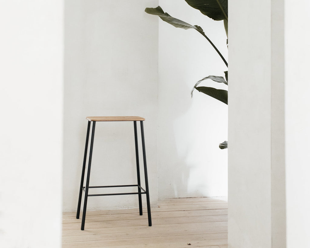 FRAMA - Adam Stool | Black / Oak | H65 FRAMA
