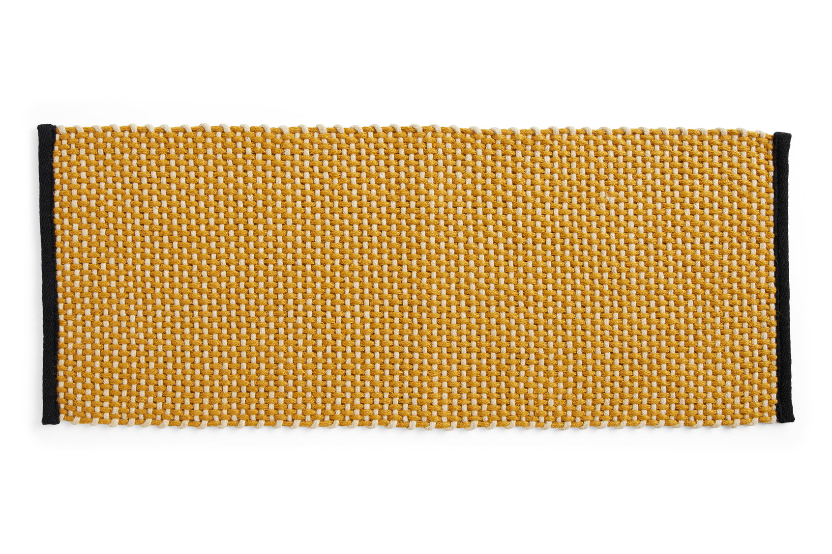 HAY long ochre door mat rug with textured surface, ideal for indoor or outdoor entryways.
