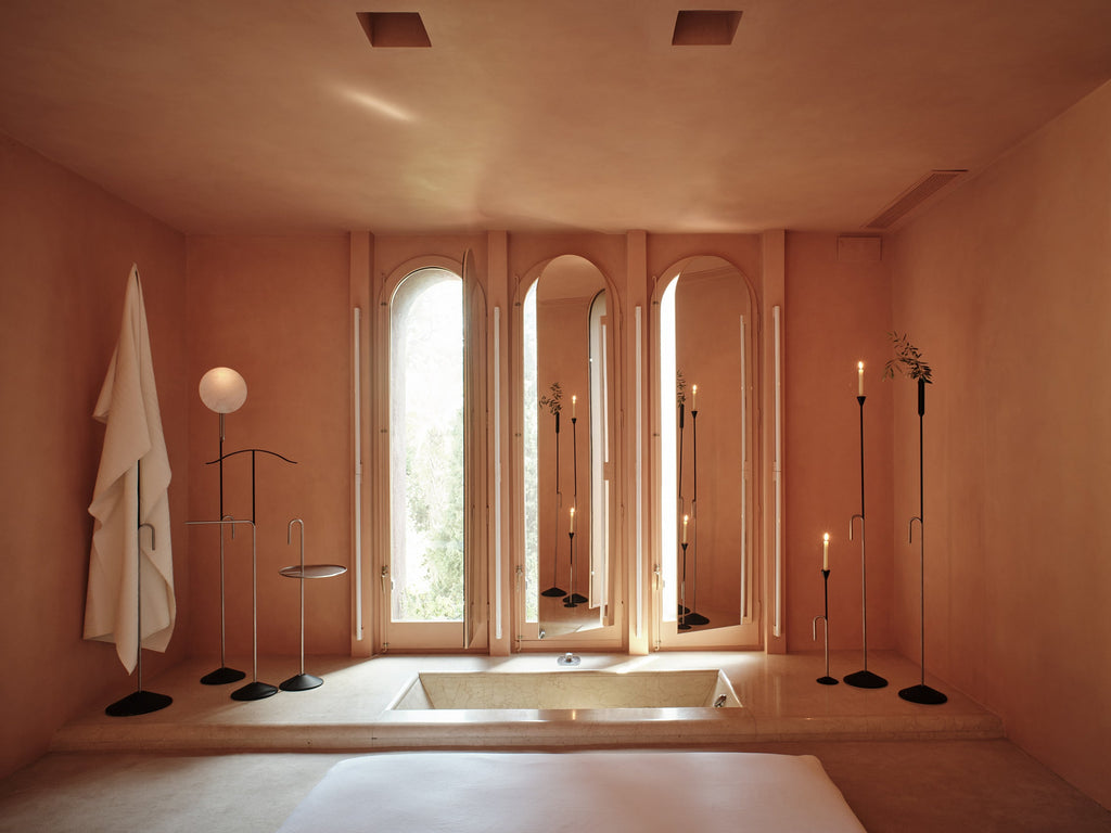 BATON CANDLE HOLDER WITH DIFFUSER IN ALABASTER BD Barcelona