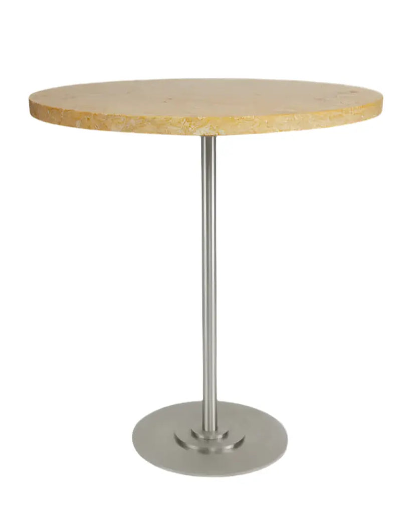 Table 57 I Yellow Limestone / Stainless Steel Ø 77 Frama