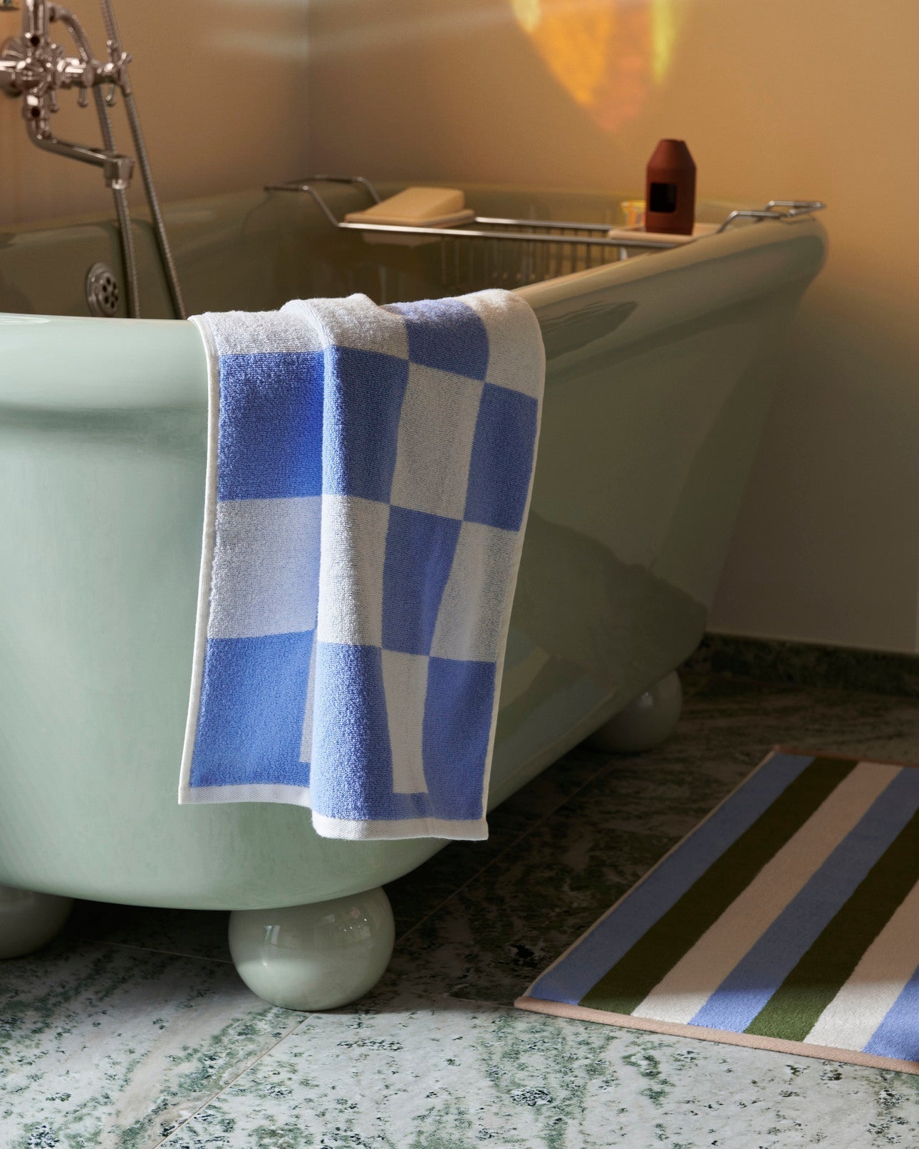 Check Bath Mat HAY