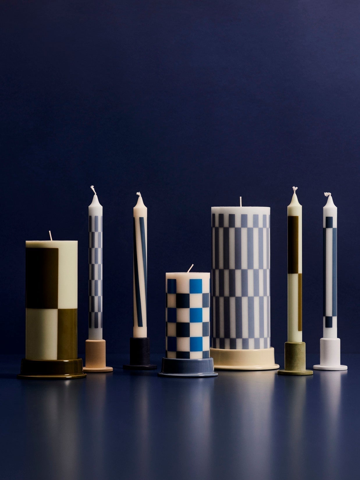 Pattern Candle Set of 4 HAY