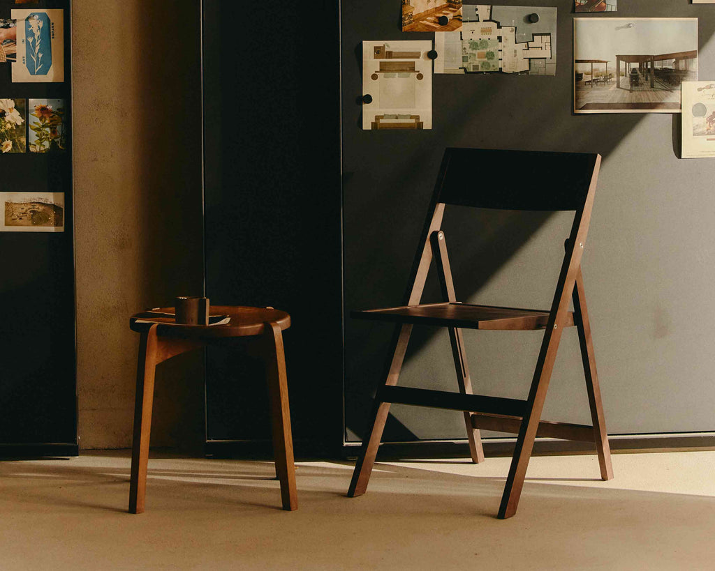 FRAMA - Folding Flat Chair | Dark Brown Birch