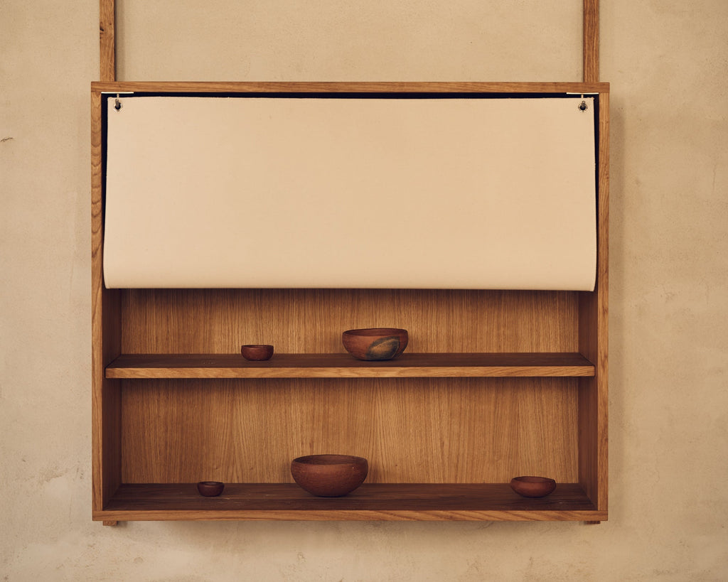 FRAMA - Shelf Library Canvas Cabinet Section | Natural Oak / Canvas | H185.2 / W80