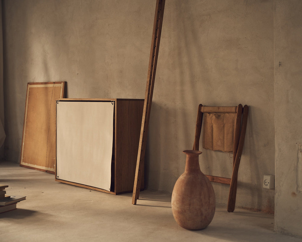 FRAMA - Shelf Library Canvas Cabinet | Natural Oak / Canvas
