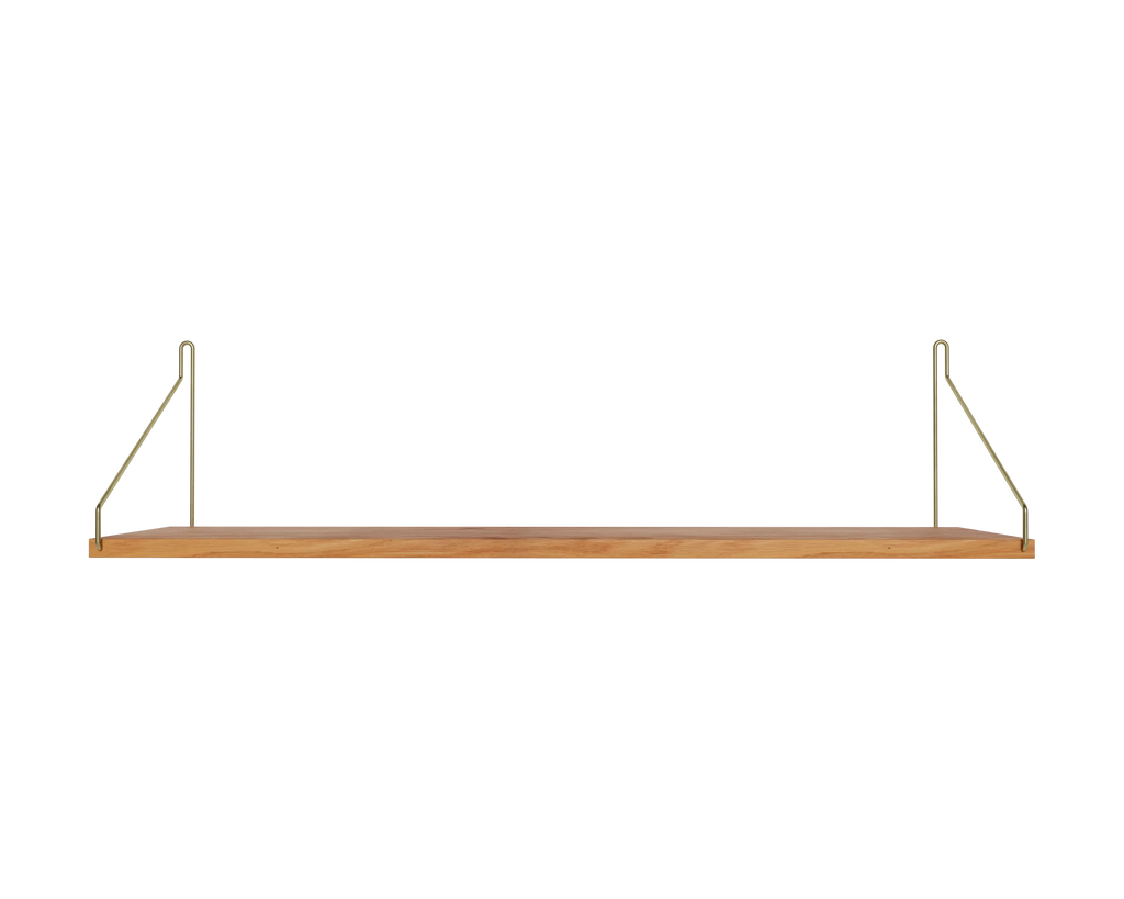 FRAMA - Single Shelf | Natural Oak / Brass | D20 / W80