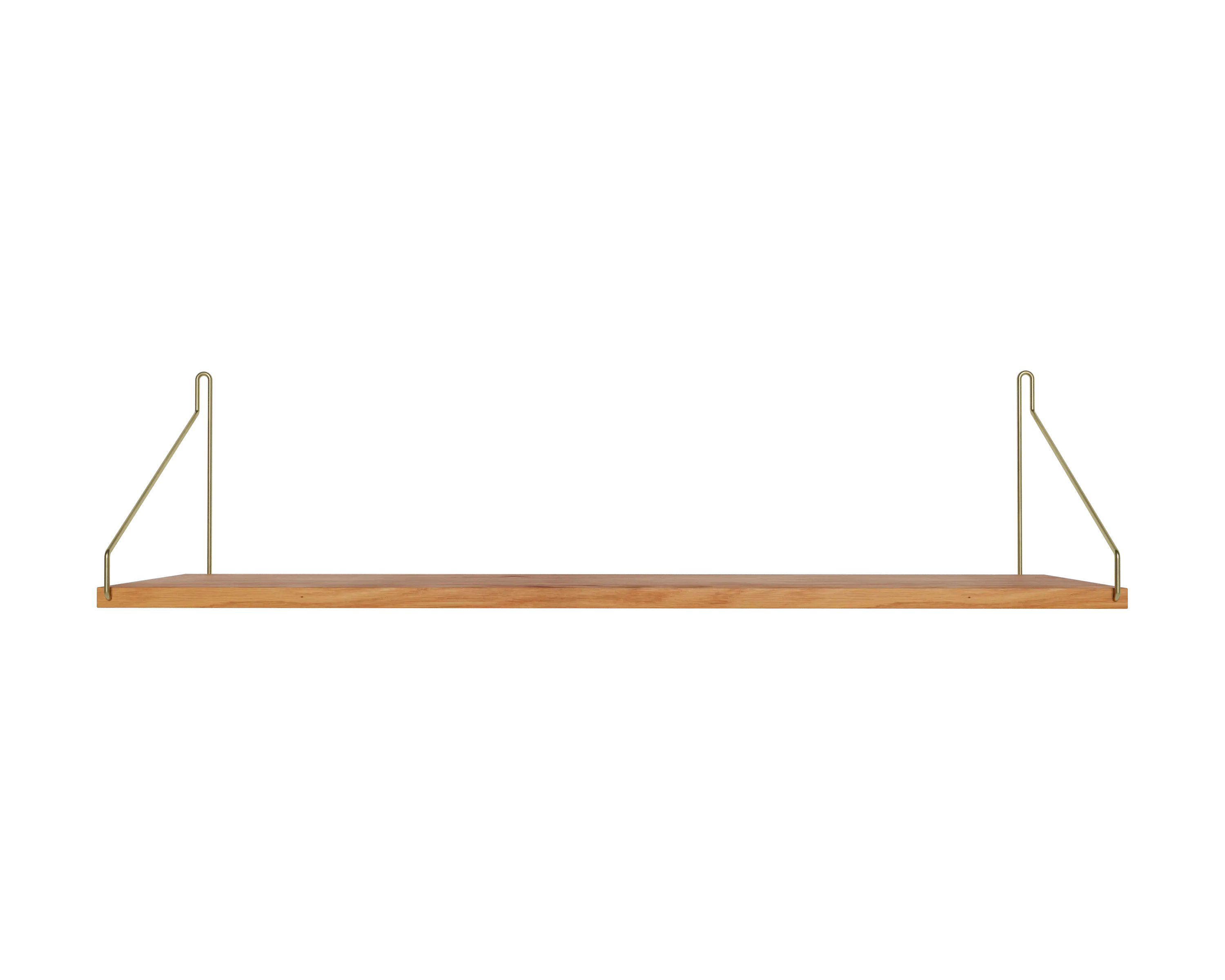 FRAMA - Single Shelf | Natural Oak / Brass | D20 / W80