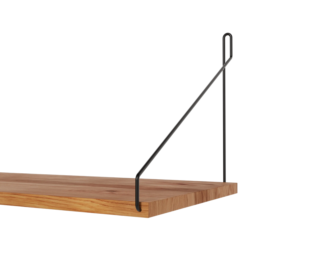 FRAMA - Single Shelf | Natural Oak / Black | D27 / W80