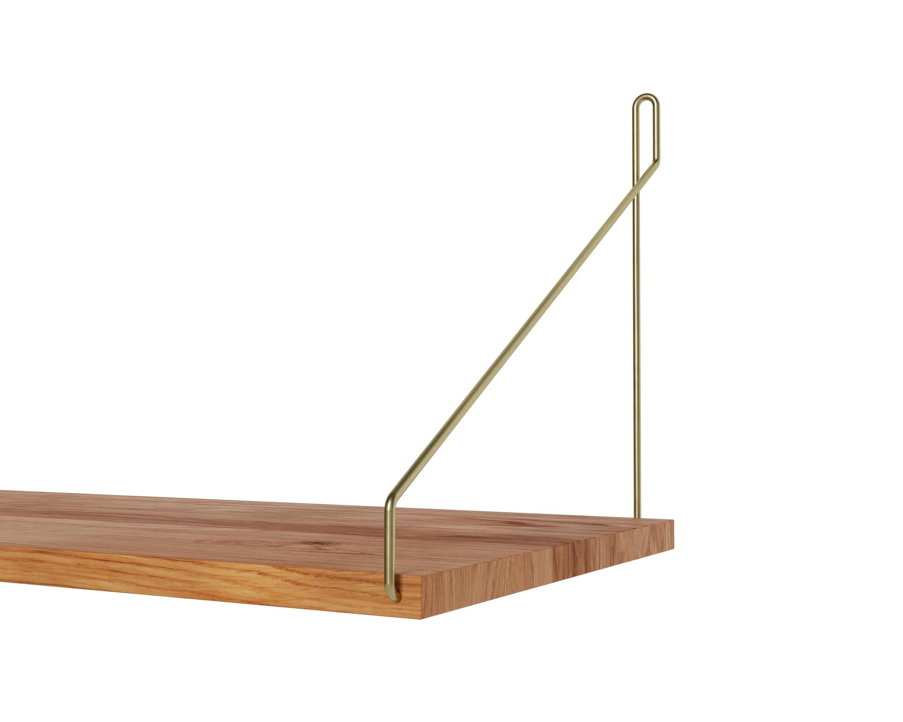 FRAMA - Single Shelf | Natural Oak / Brass | D27 / W80