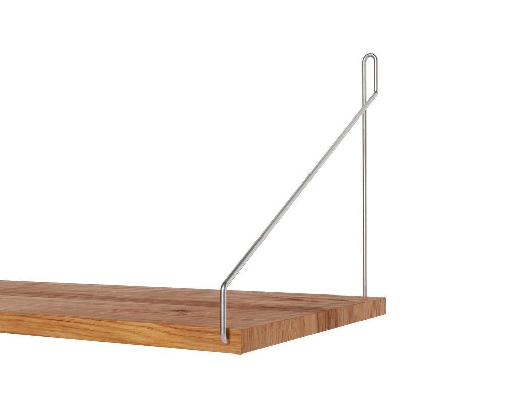 FRAMA - Single Shelf | Natural Oak / Stainless Steel | D27 / W40