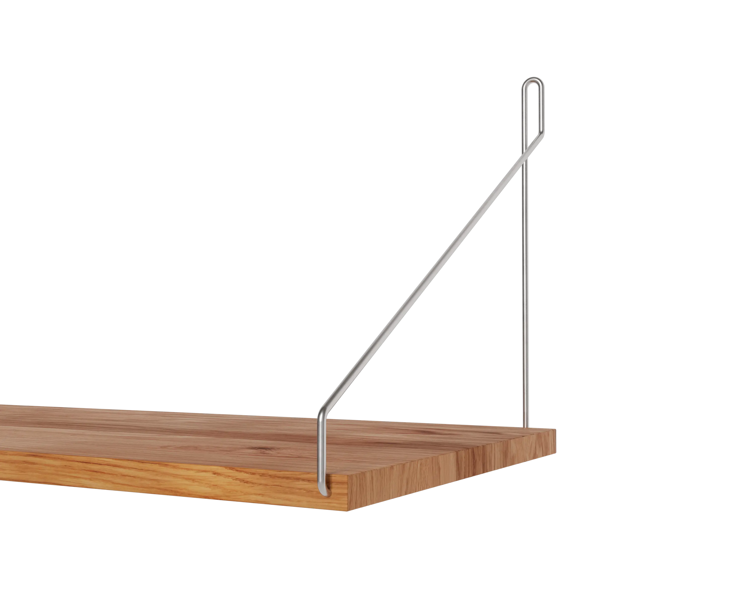 FRAMA - Single Shelf | Natural Oak / Stainless Steel | D27 / W80