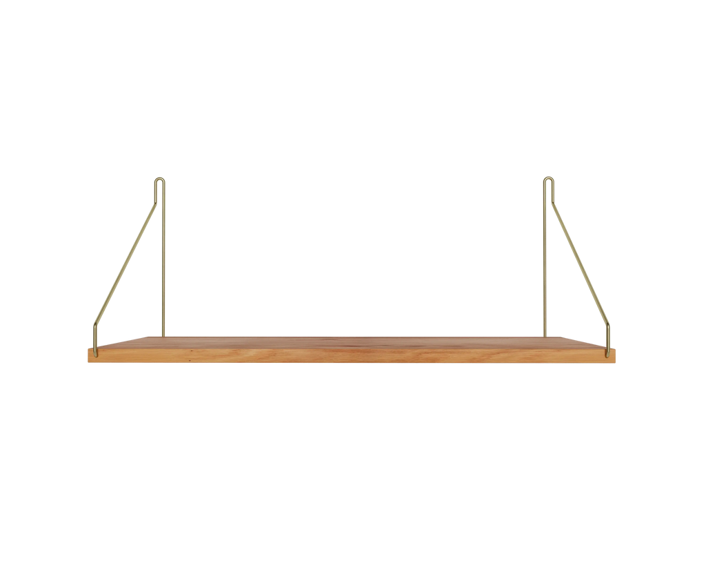 FRAMA - Single Shelf | Natural Oak / Brass | D27 / W60