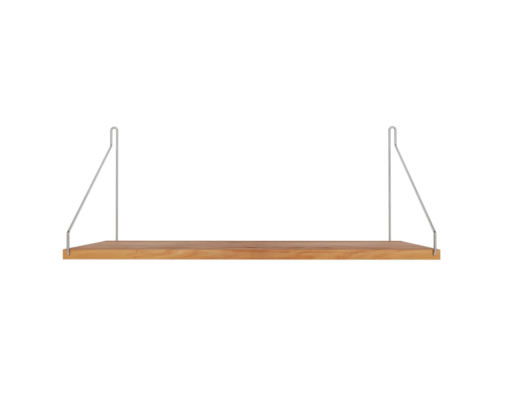 FRAMA - Single Shelf | Natural Oak / Stainless Steel | D27 / W60