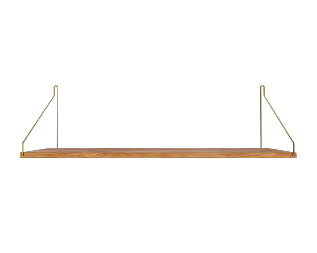 FRAMA - Single Shelf | Natural Oak / Brass | D27 / W80 FRAMA
