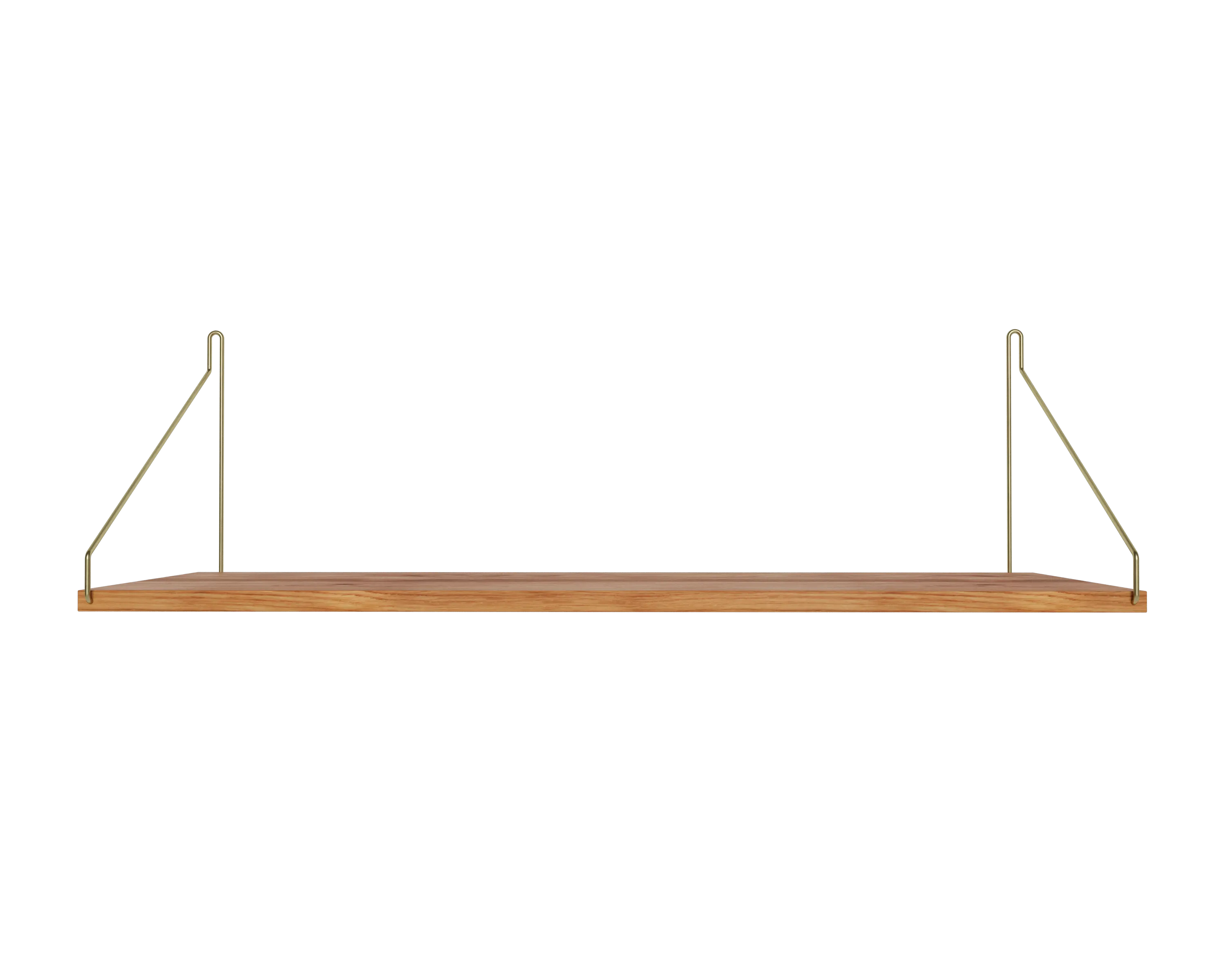 FRAMA - Single Shelf | Natural Oak / Brass | D27 / W80