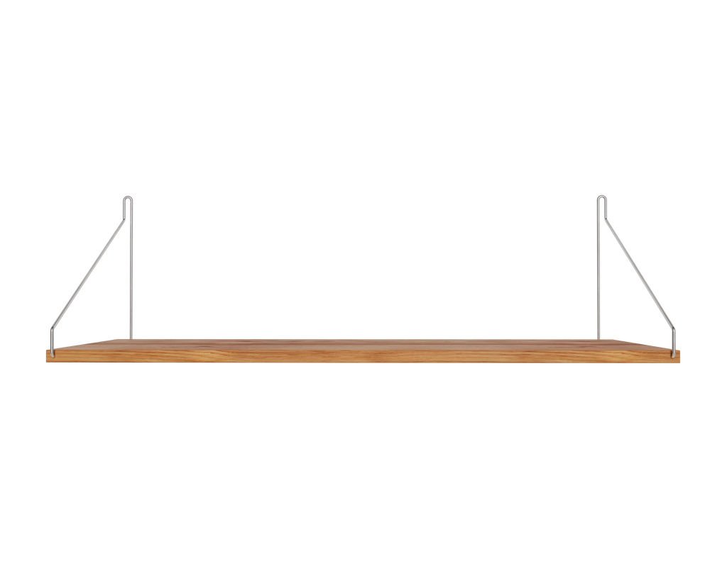 FRAMA - Single Shelf | Natural Oak / Stainless Steel | D27 / W80 FRAMA