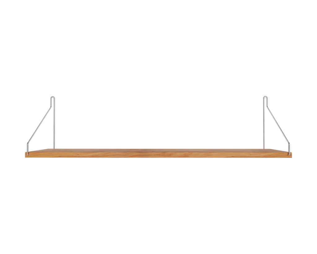 FRAMA - Single Shelf | Natural Oak / Stainless Steel | D20 / W80 FRAMA