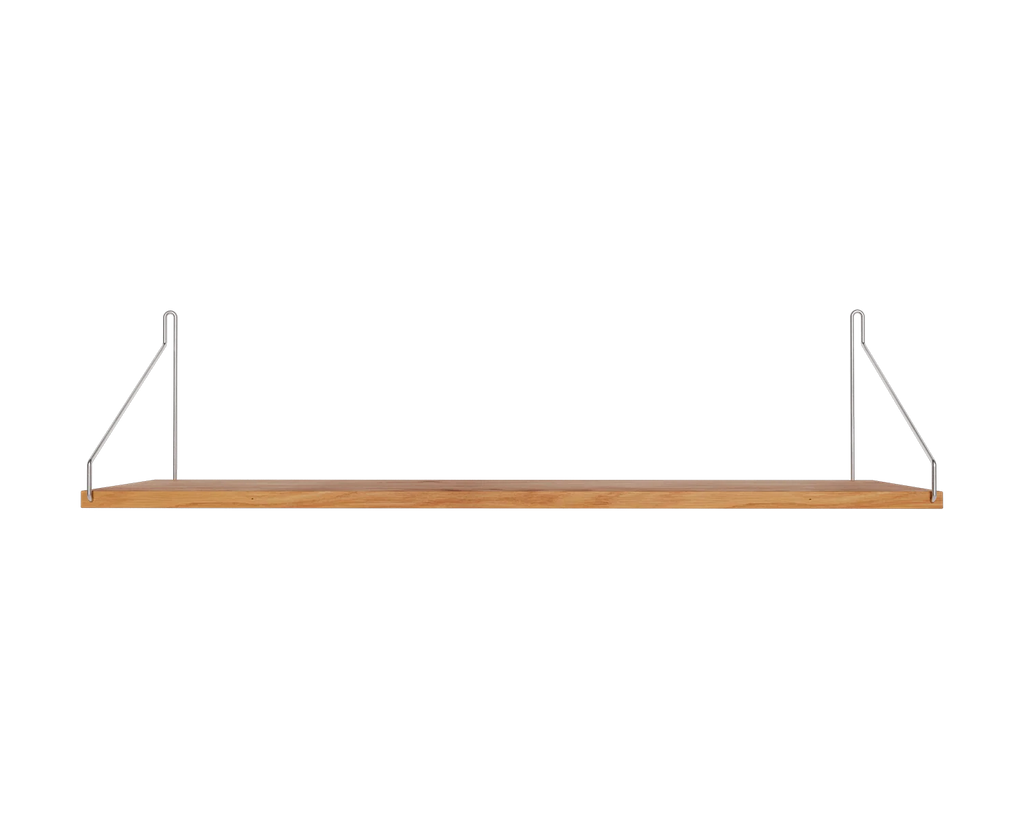 FRAMA - Single Shelf | Natural Oak / Stainless Steel | D20 / W80