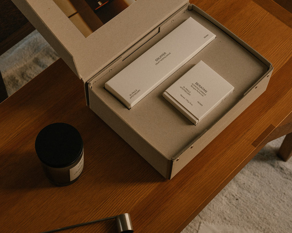 FRAMA - Gift Box: Scented Candle + Snuffer | Beratan St. Paul's Apothecary