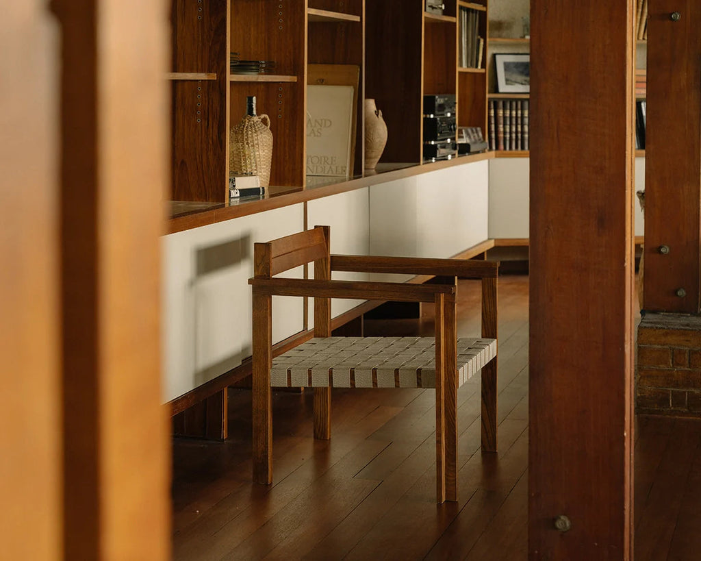 FRAMA - Symmetry Easy Chair | Honey Ash Wood / Oat Fabric FRAMA