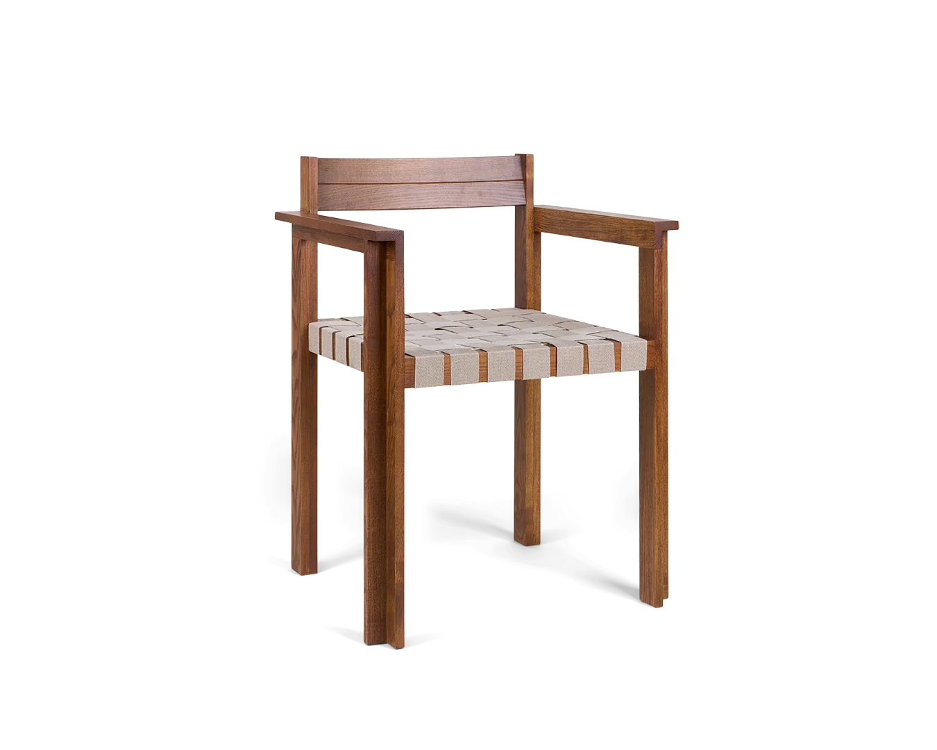 FRAMA - Symmetry Armrest Chair | Honey Ash Wood / Oat Fabric