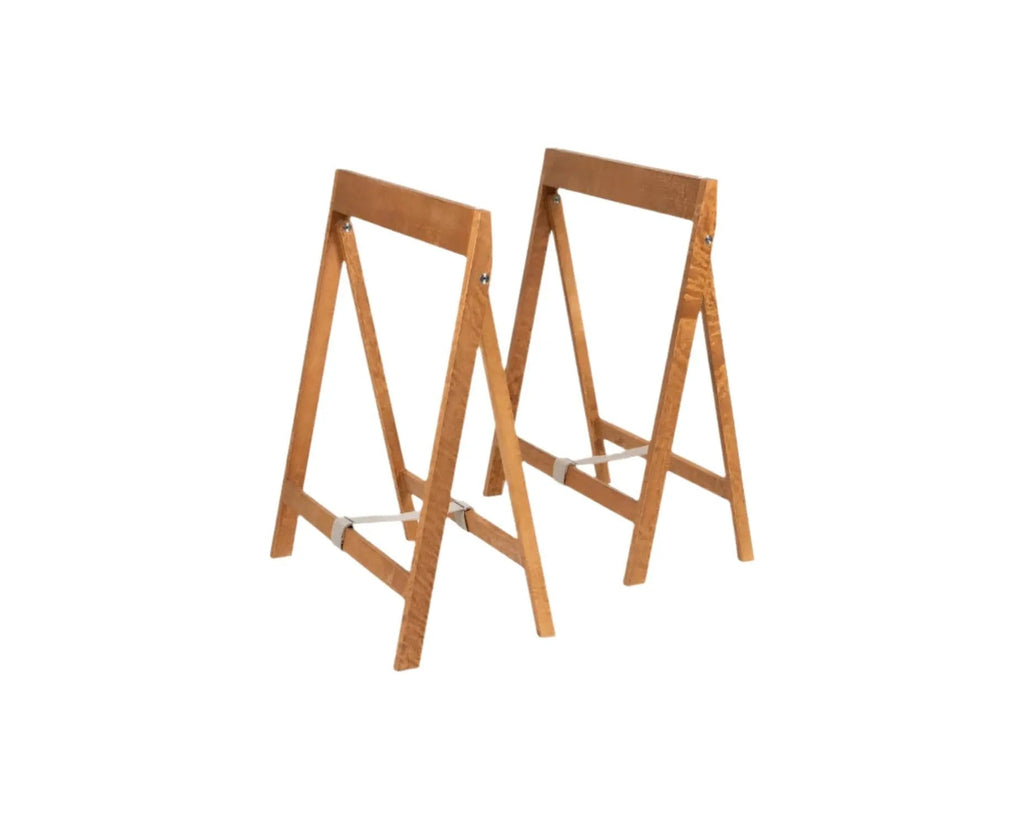 Folding Flat Trestle Table | Warm Brown Birch Frama