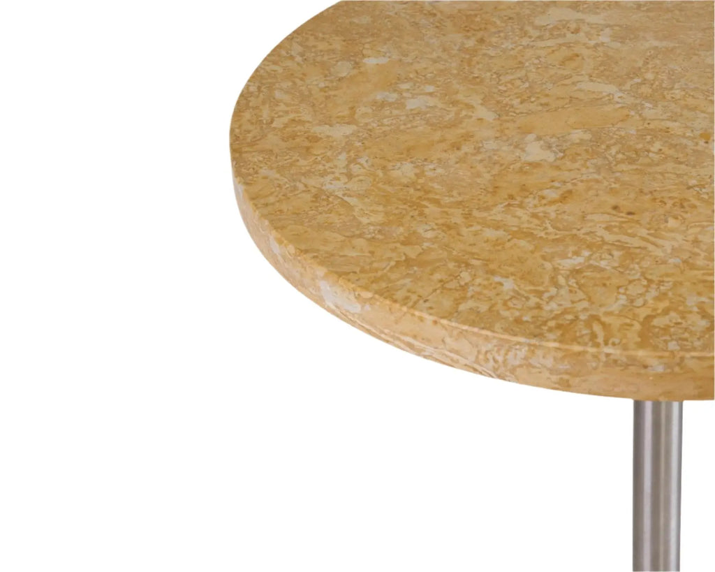Table 57 I Yellow Limestone / Stainless Steel Ø 77 Frama