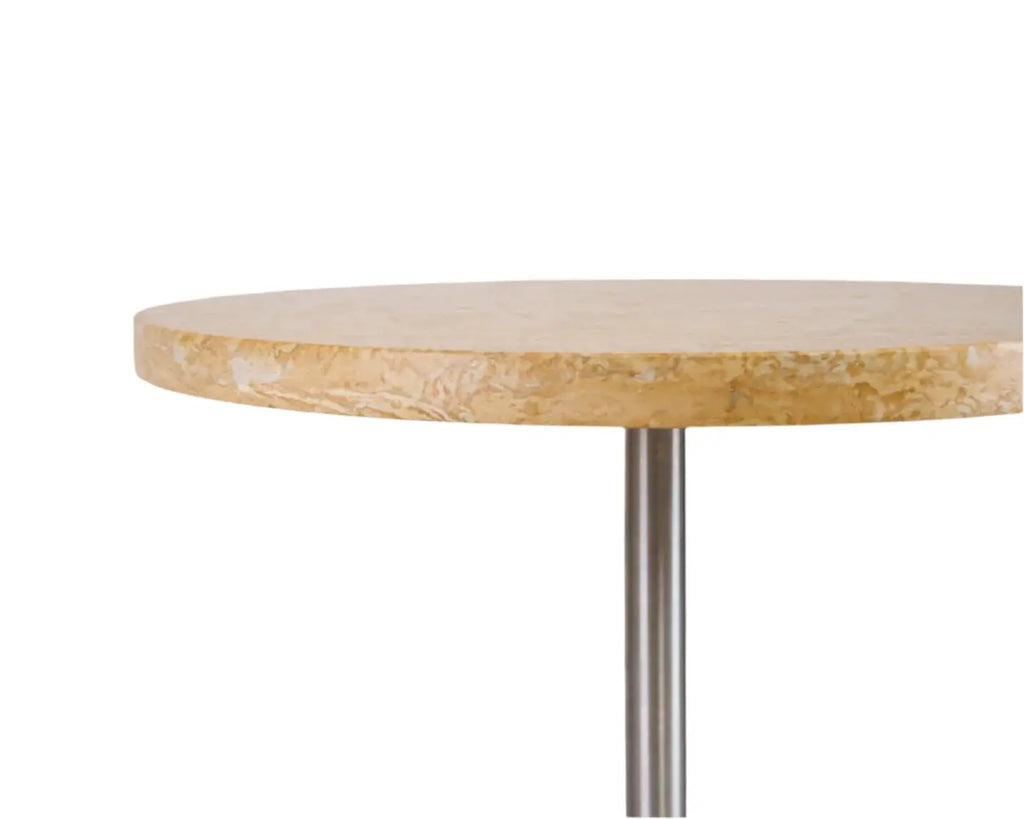 Table 57 I Yellow Limestone / Stainless Steel Ø55 Frama