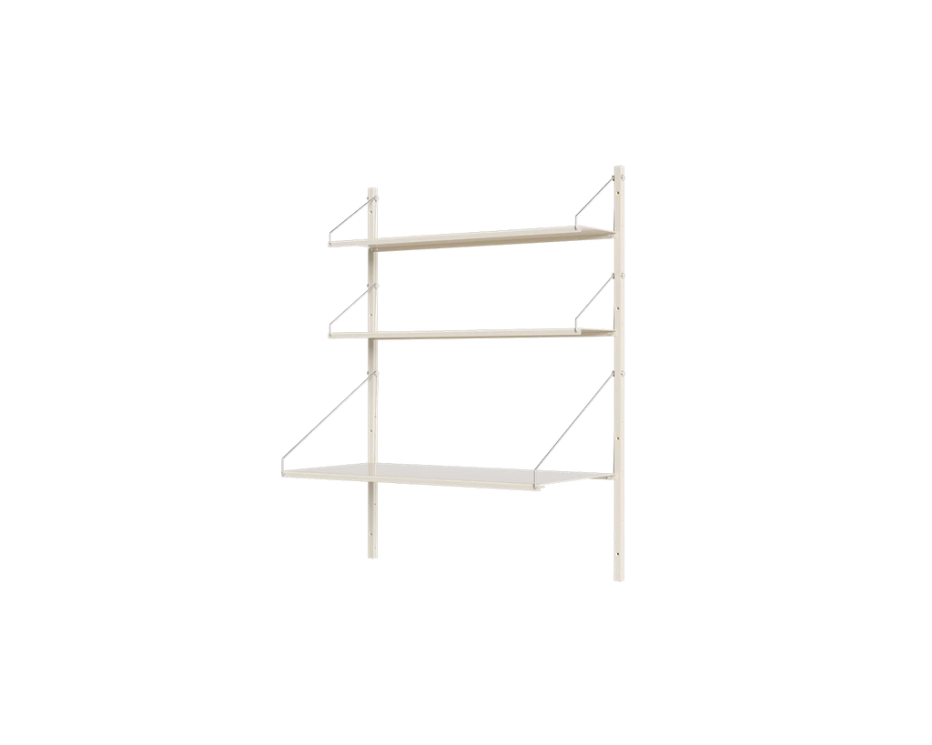 FRAMA - Shelf Library Desk Section | Warm White Steel | H108.4 / W80