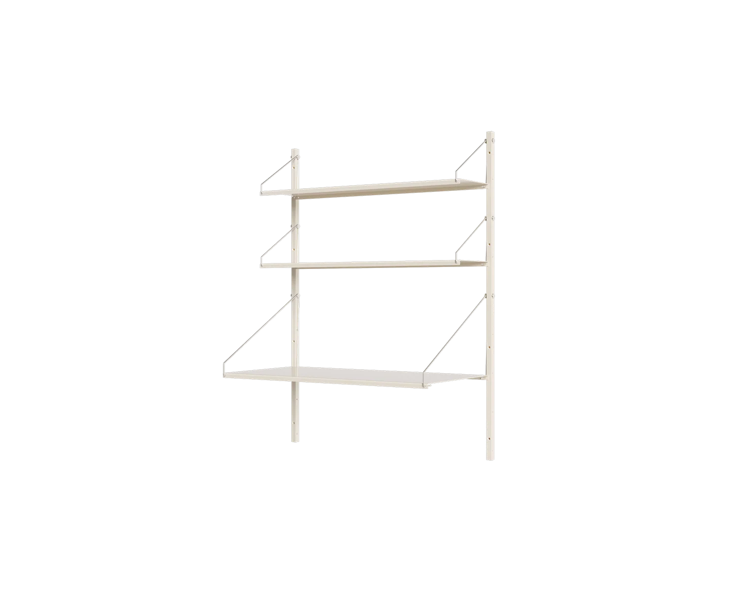 FRAMA - Shelf Library Desk Section | Warm White Steel | H108.4 / W80